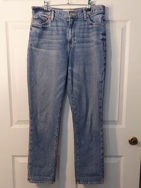 Current/Elliott Women's Baggy Straight Leg Jeans Size 28 Medium Wash